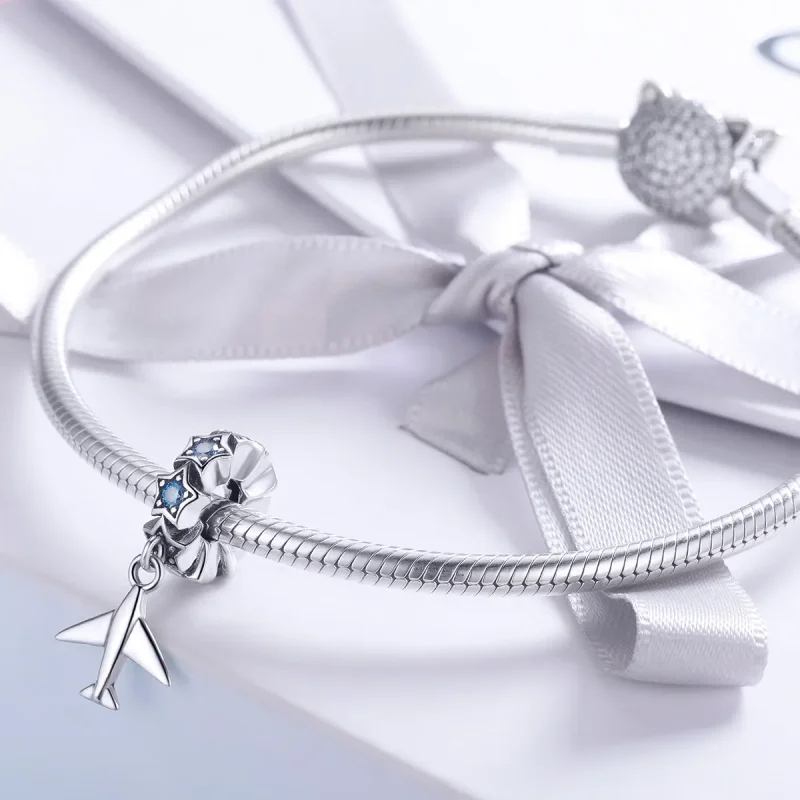 (bilde for) Pandora Style Silver Dream of Traveling Spacer Charm - SCC882 - Vis 3