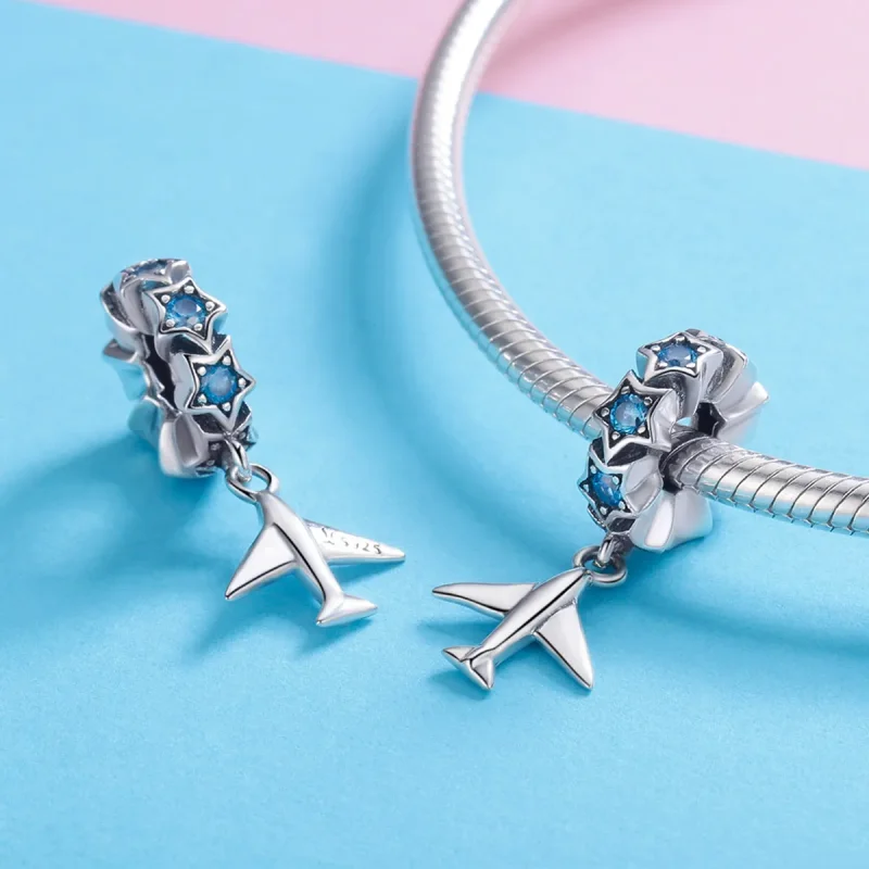 (bilde for) Pandora Style Silver Dream of Traveling Spacer Charm - SCC882 - Vis 4