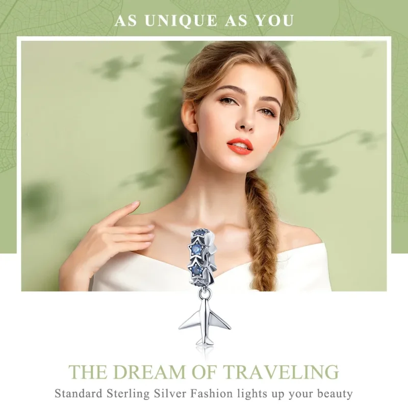 (bilde for) Pandora Style Silver Dream of Traveling Spacer Charm - SCC882 - Vis 6