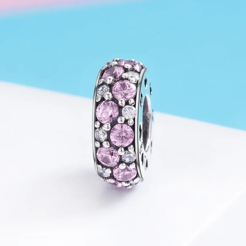 (bilde for) Pandora Style Silver Heart Spacer Charm - SCC635 - Vis 7