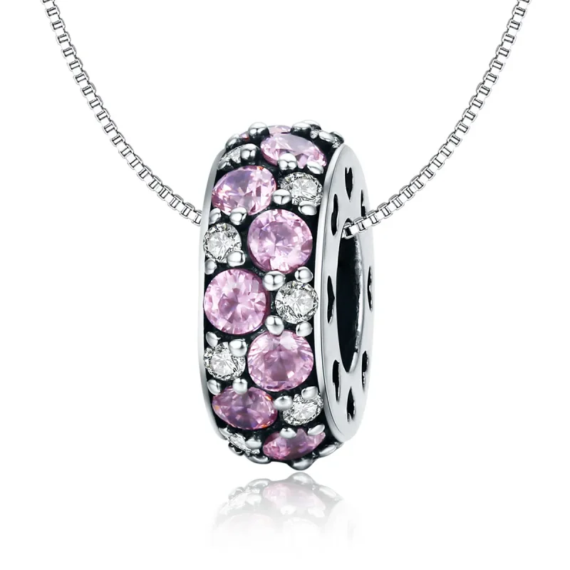(bilde for) Pandora Style Silver Heart Spacer Charm - SCC635 - Vis 8