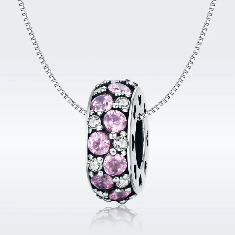 (bilde for) Pandora Style Silver Heart Spacer Charm - SCC635 - Vis 9