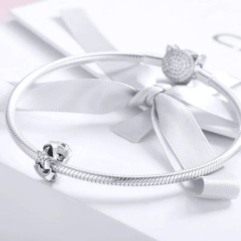 (bilde for) Pandora Style Silver Little Stars Spacer Charm - SCC929 - Vis 3