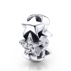 (bilde for) Pandora Style Silver Little Stars Spacer Charm - SCC929