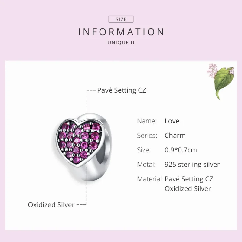 (bilde for) Pandora Style Silver Love Spacer Charm - SCC1336 - Vis 7