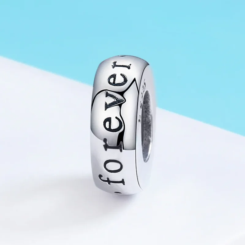 (bilde for) Pandora Style Silver Love You Forever Spacer Charm - SCC595 - Vis 3