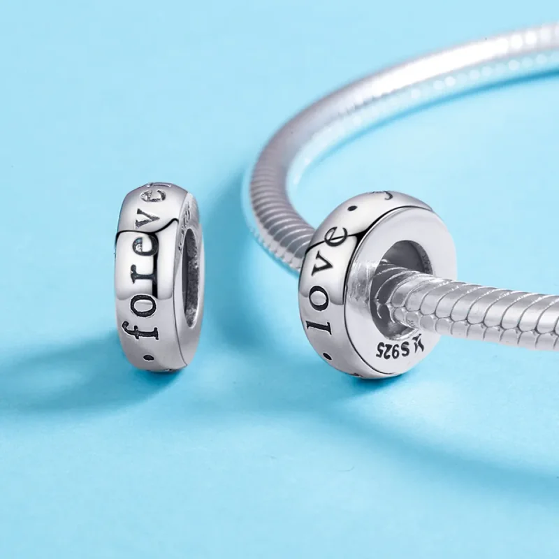 (bilde for) Pandora Style Silver Love You Forever Spacer Charm - SCC595 - Vis 5