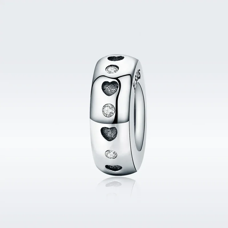 (bilde for) Pandora Style Silver Lucky Hearts and Points Spacer Charm - SCC593 - Vis 2