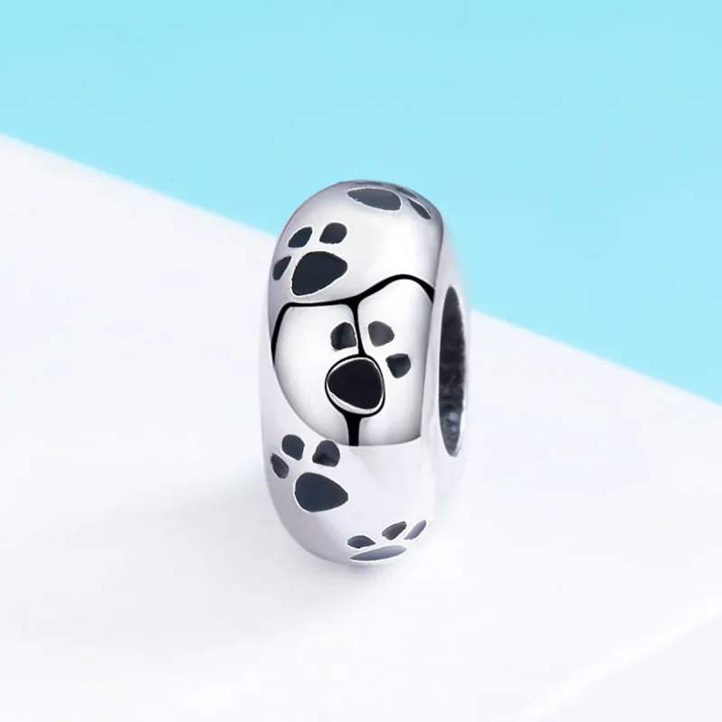 (bilde for) Pandora Style Silver Pet Imprint Spacer Charm - SCC594 - Vis 3