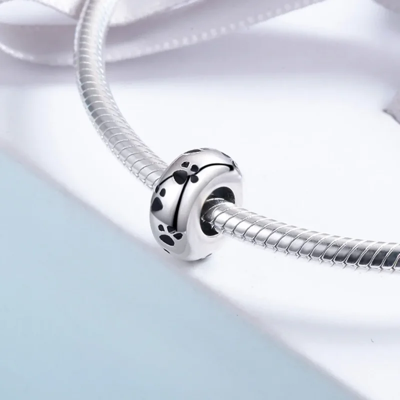 (bilde for) Pandora Style Silver Pet Imprint Spacer Charm - SCC594 - Vis 4