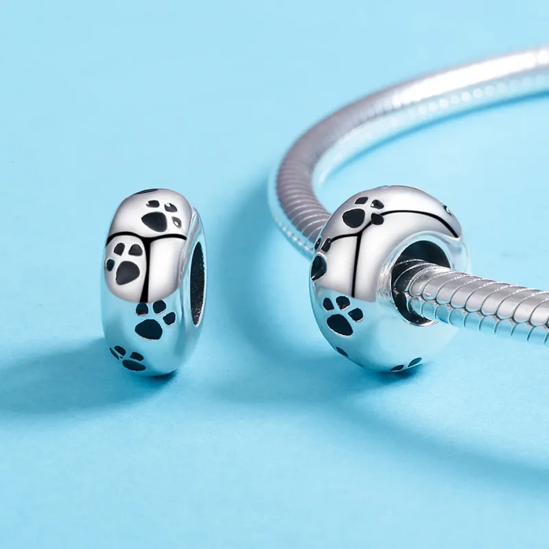 (bilde for) Pandora Style Silver Pet Imprint Spacer Charm - SCC594 - Vis 5