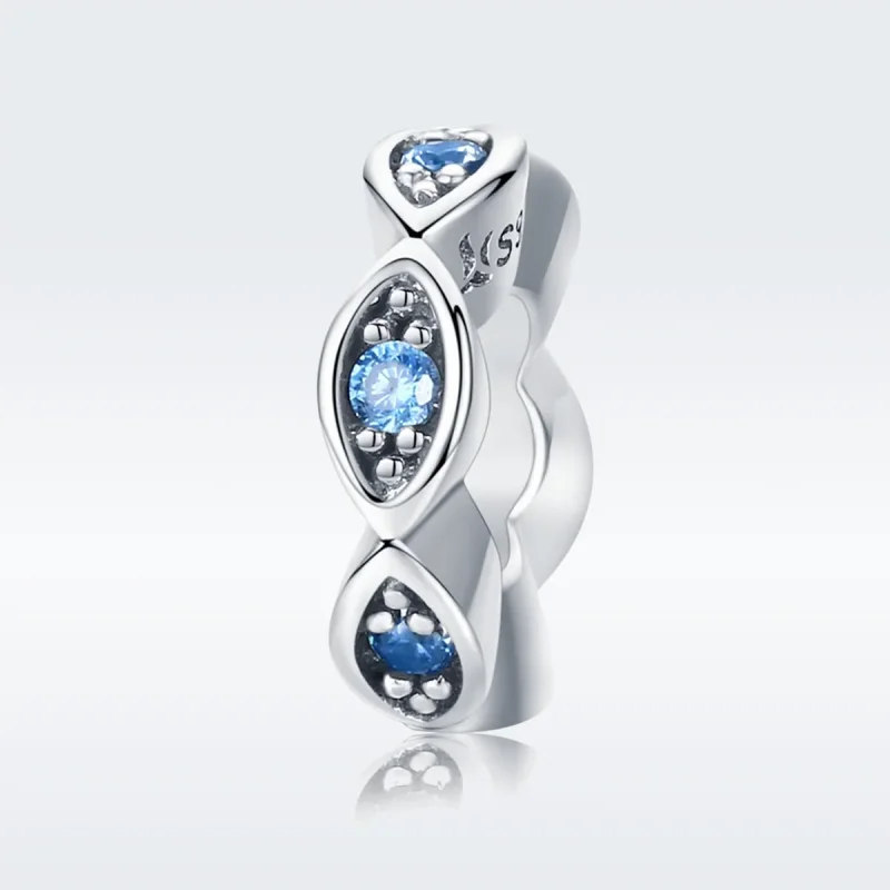 (bilde for) Pandora Style Silver Shining Eyes Spacer Charm - SCC513 - Vis 2
