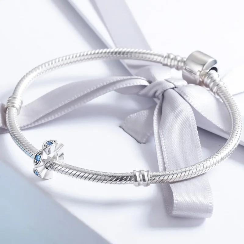 (bilde for) Pandora Style Silver Shining Eyes Spacer Charm - SCC513 - Vis 4