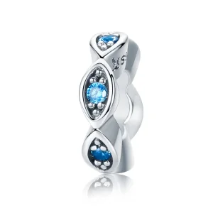 (bilde for) Pandora Style Silver Shining Eyes Spacer Charm - SCC513