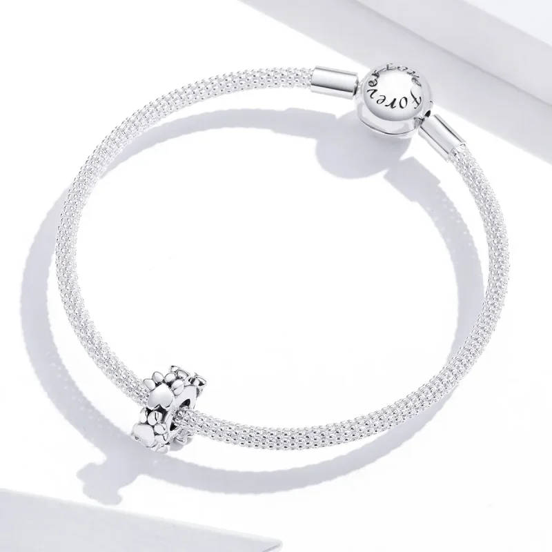 (bilde for) Pandora Style Silver Sweet Hearts Spacer Charm - SCC1504 - Vis 2