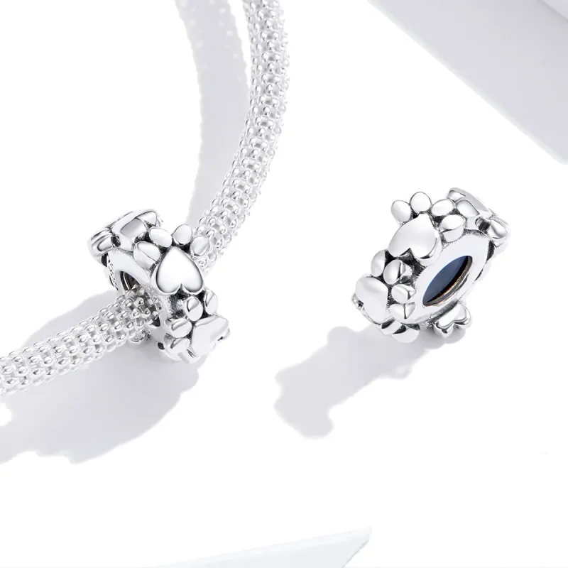 (bilde for) Pandora Style Silver Sweet Hearts Spacer Charm - SCC1504 - Vis 3