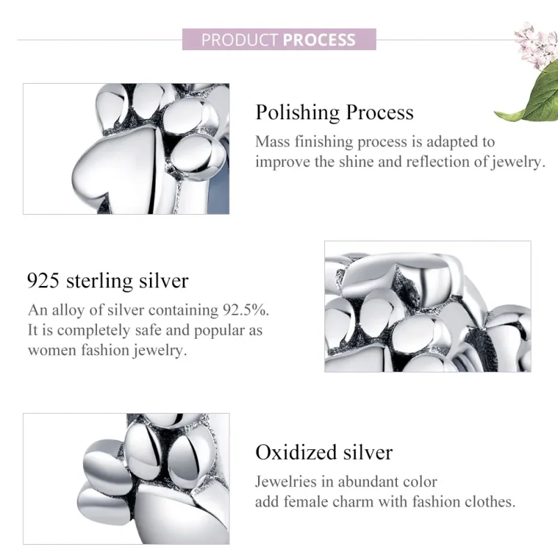 (bilde for) Pandora Style Silver Sweet Hearts Spacer Charm - SCC1504 - Vis 8