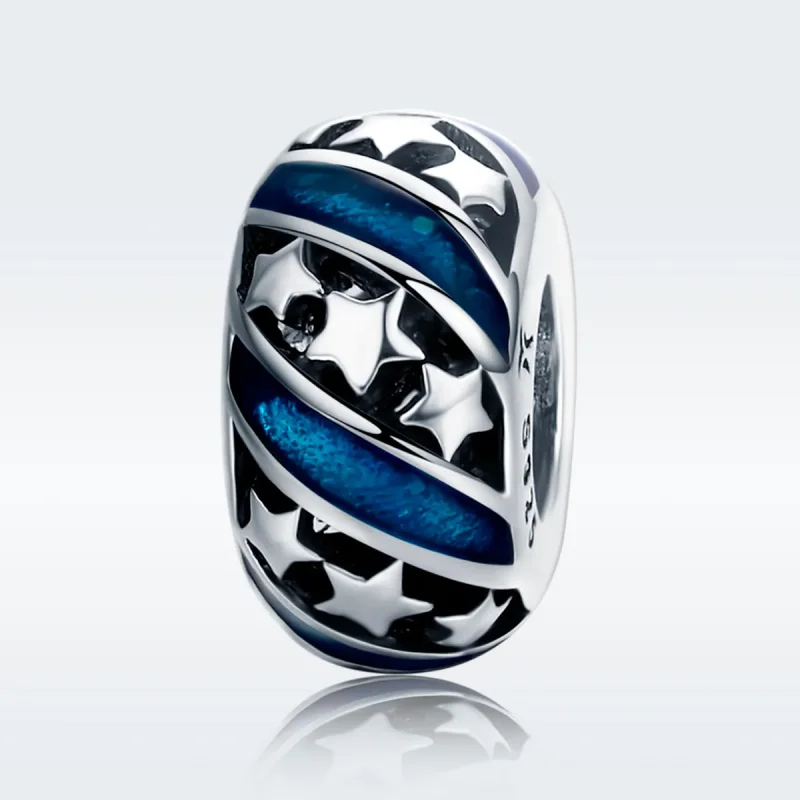 (bilde for) Pandora Style Silver The Shining Star River Spacer Charm - SCC636 - Vis 2