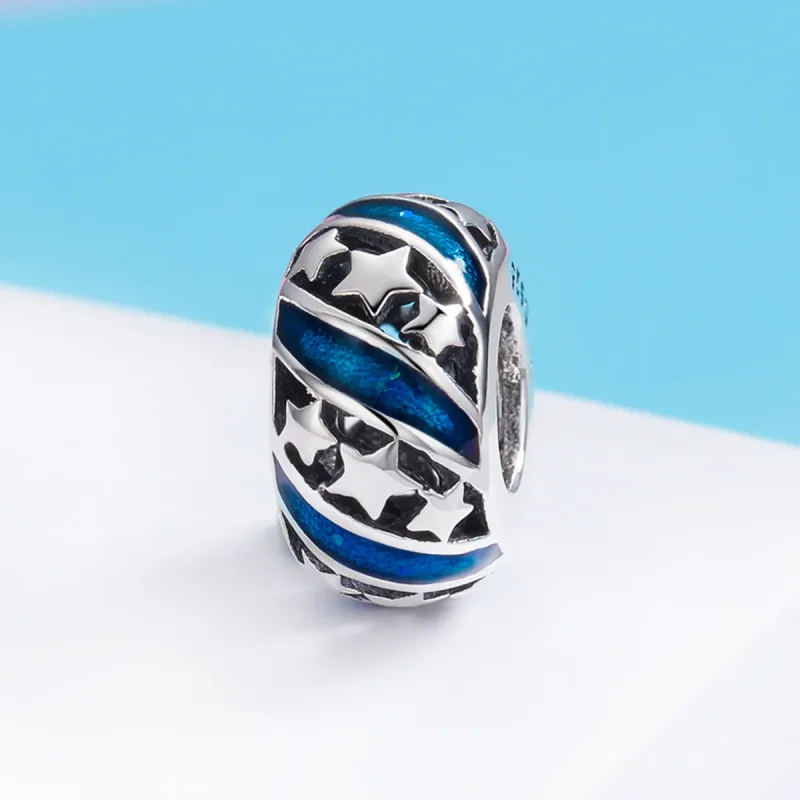 (bilde for) Pandora Style Silver The Shining Star River Spacer Charm - SCC636 - Vis 3