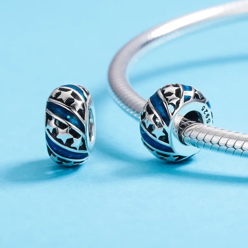 (bilde for) Pandora Style Silver The Shining Star River Spacer Charm - SCC636 - Vis 5