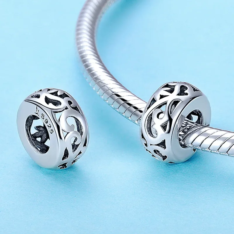 (bilde for) Pandora Style Silver Vintage Spacer Charm - SCC716 - Vis 2