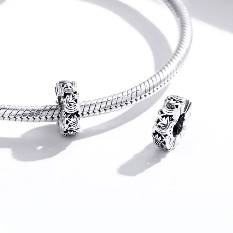 (bilde for) Pandora Style Silver Vintage Vines Spacer Charm - SCC1601 - Vis 4