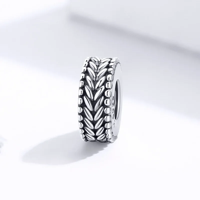 (bilde for) Pandora Style Silver Wheet Spacer Charm - SCC1452 - Vis 2