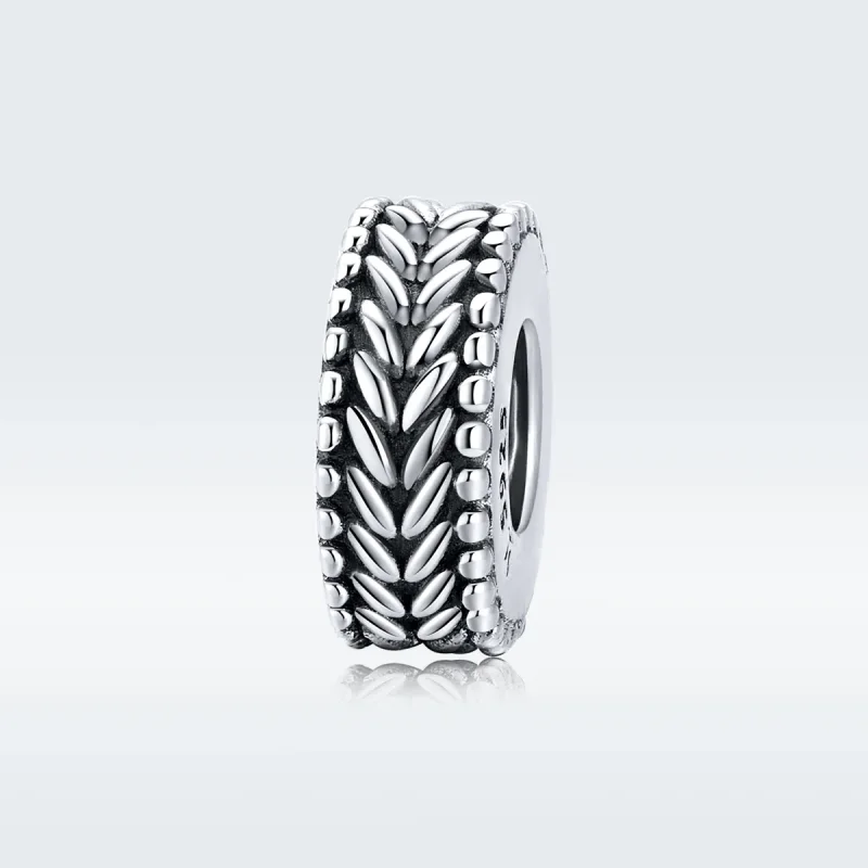 (bilde for) Pandora Style Silver Wheet Spacer Charm - SCC1452 - Vis 5