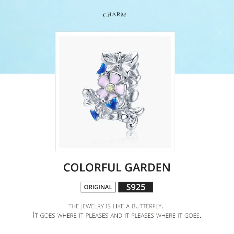 (bilde for) Pandora Style Sølv Fargerik Hage Spacer Charm - BSC288 - Vis 6