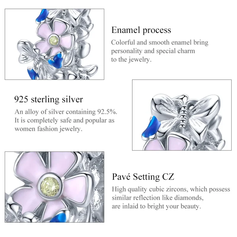 (bilde for) Pandora Style Sølv Fargerik Hage Spacer Charm - BSC288 - Vis 7