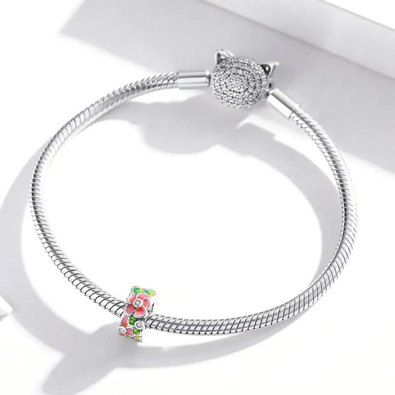 (bilde for) Pandora Style Sølv Fargerike Blomster Spacer Charm - SCC1727 - Vis 3