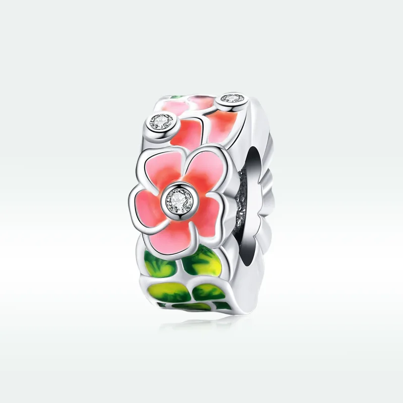 (bilde for) Pandora Style Sølv Fargerike Blomster Spacer Charm - SCC1727 - Vis 5