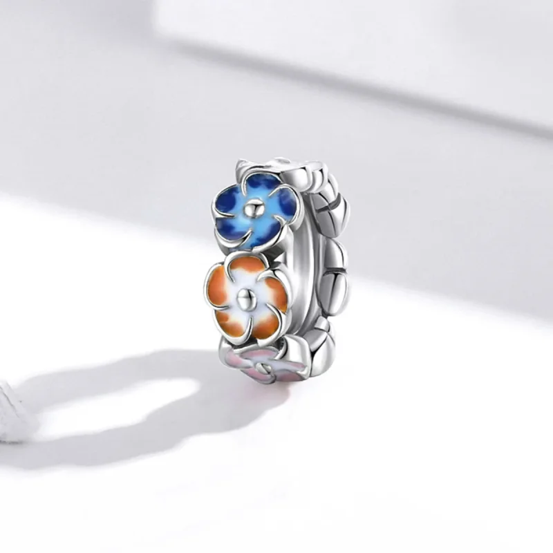 (bilde for) Pandora Style Sølv Fargerike Hydrangea Spacer Charm - SCC1703 - Vis 2