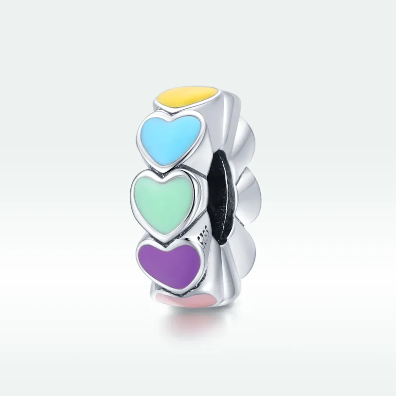 (bilde for) Pandora Style Sølv fargerikt hjerte Spacer Charm - SCC1838 - Vis 5