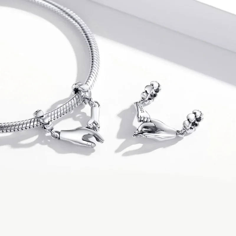 (bilde for) Pandora Style Sølv Hand In Hand Spacer Charm - SCC1700 - Vis 4