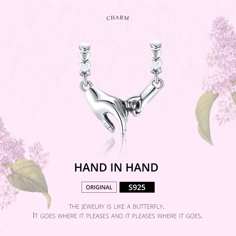 (bilde for) Pandora Style Sølv Hand In Hand Spacer Charm - SCC1700 - Vis 6
