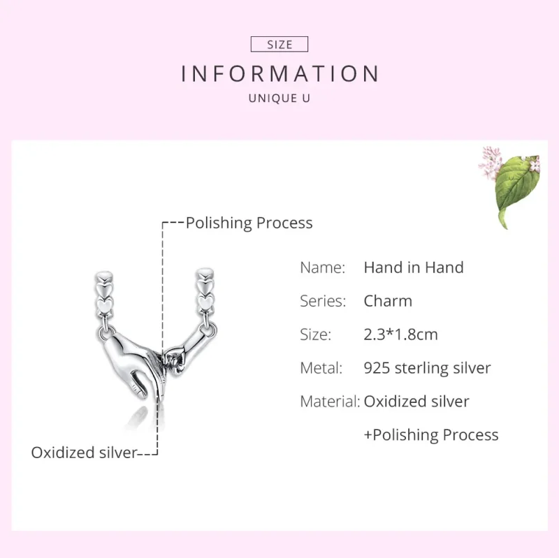 (bilde for) Pandora Style Sølv Hand In Hand Spacer Charm - SCC1700 - Vis 7