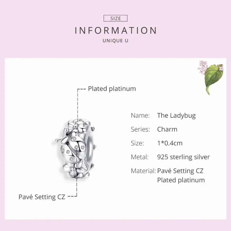 (bilde for) Pandora Style Sølv Ladybug Spacer Charm - BSC112 - Vis 6
