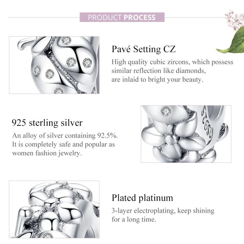 (bilde for) Pandora Style Sølv Ladybug Spacer Charm - BSC112 - Vis 7