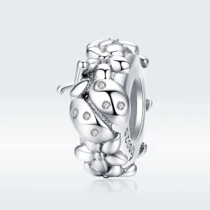 (bilde for) Pandora Style Sølv Ladybug Spacer Charm - BSC112