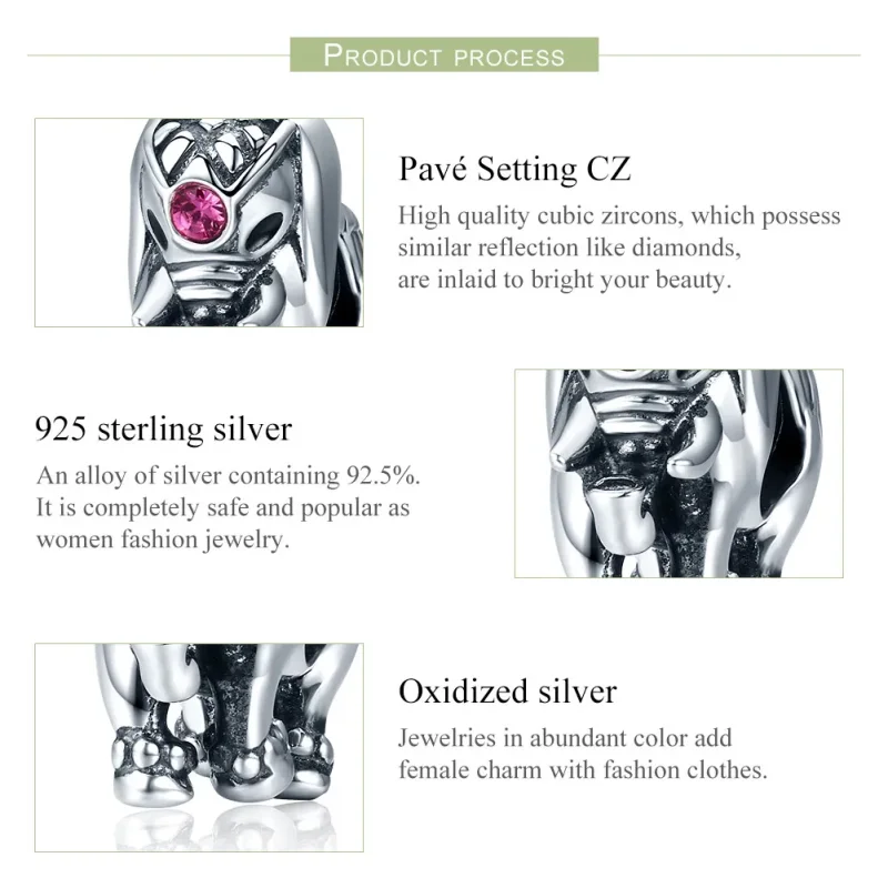 (bilde for) Pandora Style Sølv Søt Babyelefant Spacer Charm - SCC321 - Vis 6