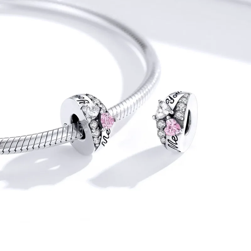 (bilde for) Pandora Style Sølv Sweet Heart Spacer Charm - BSC283 - Vis 3