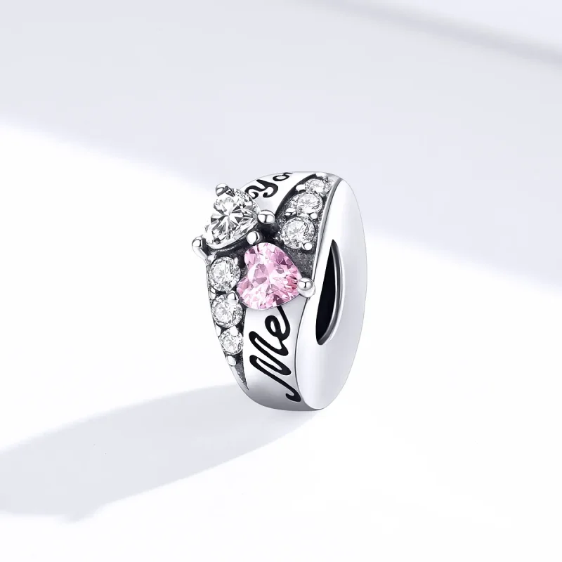 (bilde for) Pandora Style Sølv Sweet Heart Spacer Charm - BSC283 - Vis 4
