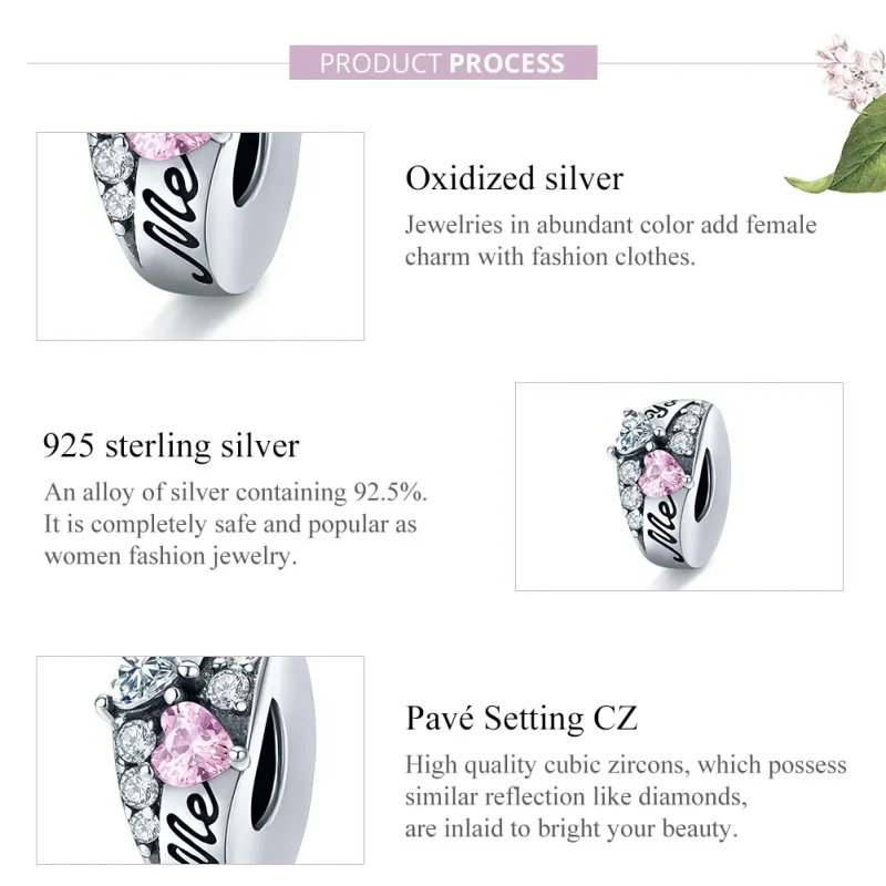 (bilde for) Pandora Style Sølv Sweet Heart Spacer Charm - BSC283 - Vis 8