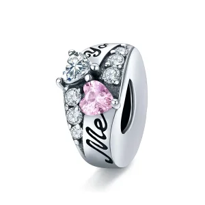 (bilde for) Pandora Style Sølv Sweet Heart Spacer Charm - BSC283