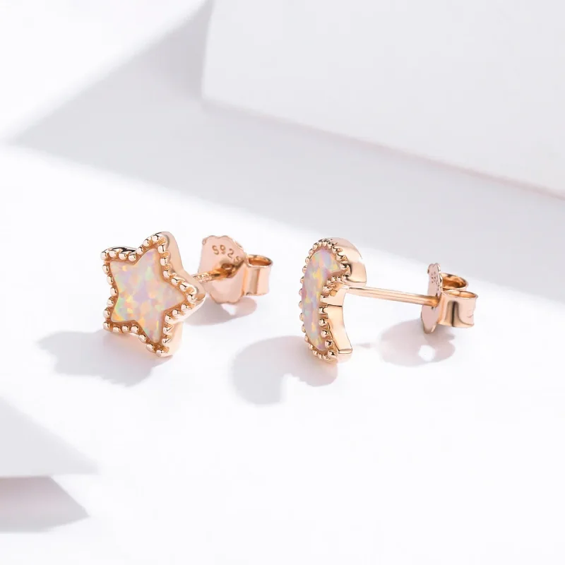 (bilde for) Pandora Style Asymmetriske Moon Stud øredobber - SCE691 - Vis 3