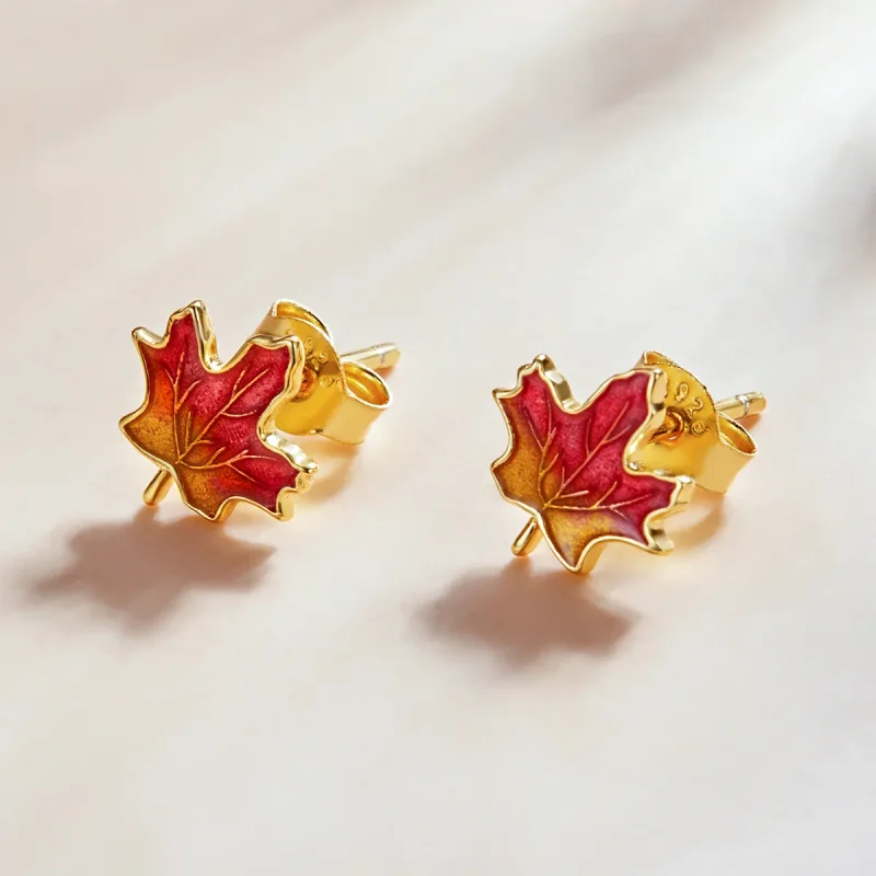 (bilde for) Pandora Style Autumn - Maple Leaf Stud øredobber - SCE1244 - Vis 2