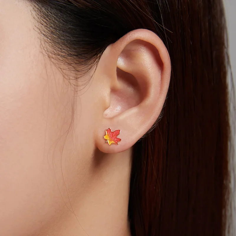 (bilde for) Pandora Style Autumn - Maple Leaf Stud øredobber - SCE1244 - Vis 3