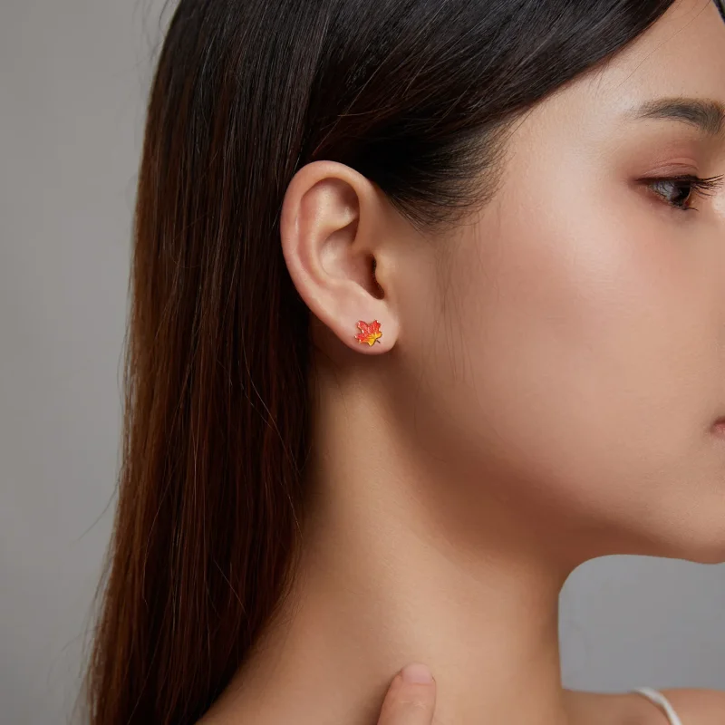 (bilde for) Pandora Style Autumn - Maple Leaf Stud øredobber - SCE1244 - Vis 5