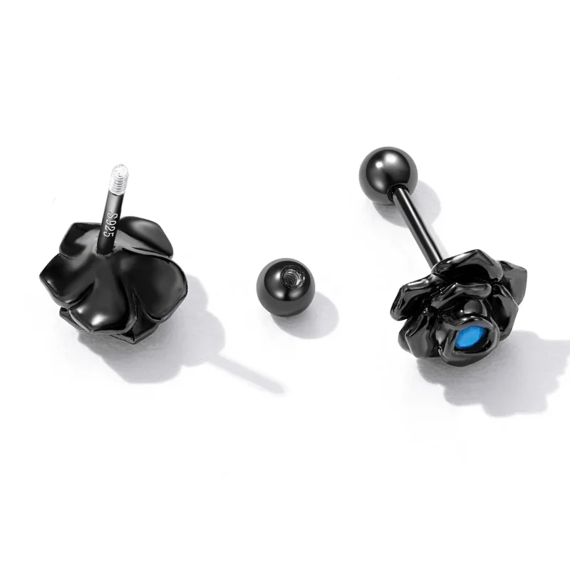 (bilde for) Pandora Style Black Rose Stud øredobber - SCE1401 - Vis 3